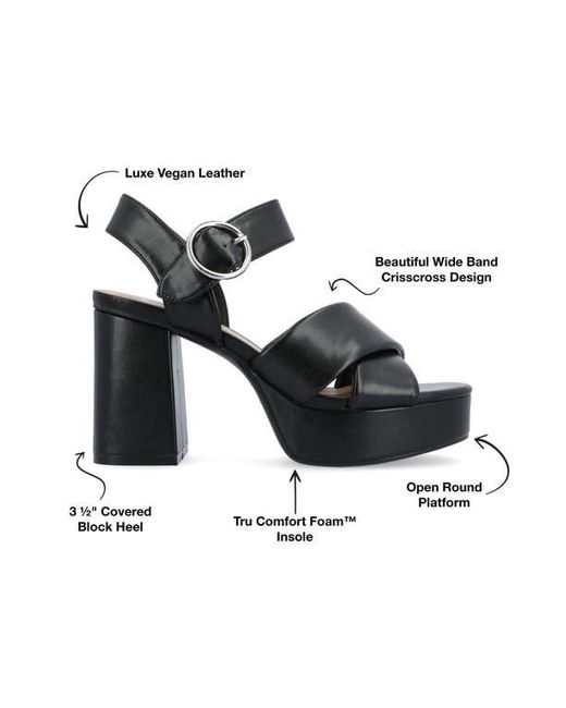 Journee Collection Black Akeely Block Heel Platform Sandal