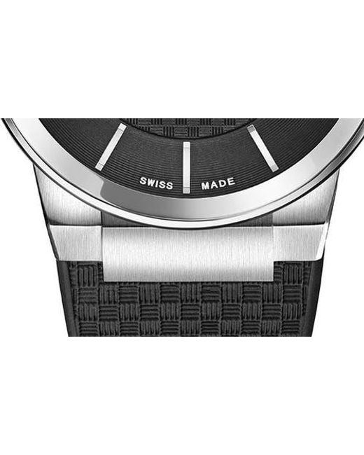 Ferragamo Black Sapphire Silicone Strap Watch, 41Mm for men