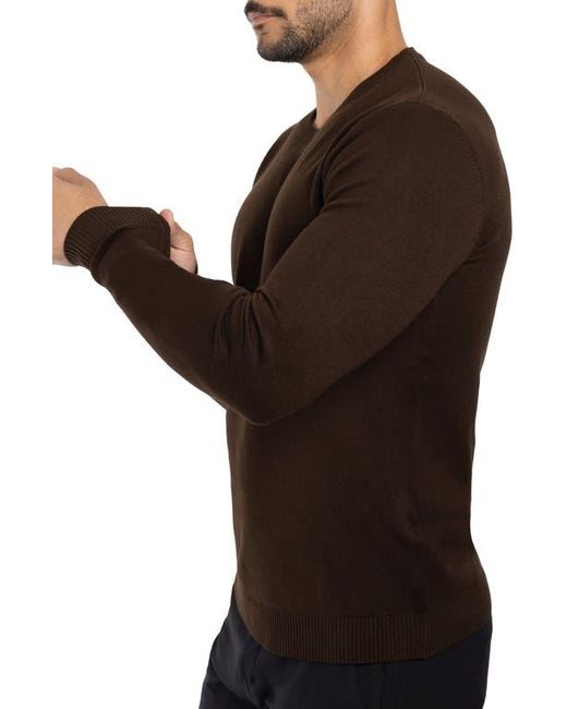 Xray Jeans Brown Crewneck Knit Pullover Sweater for men