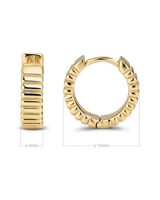 DEVATA Metallic Rib Hoop Earrings