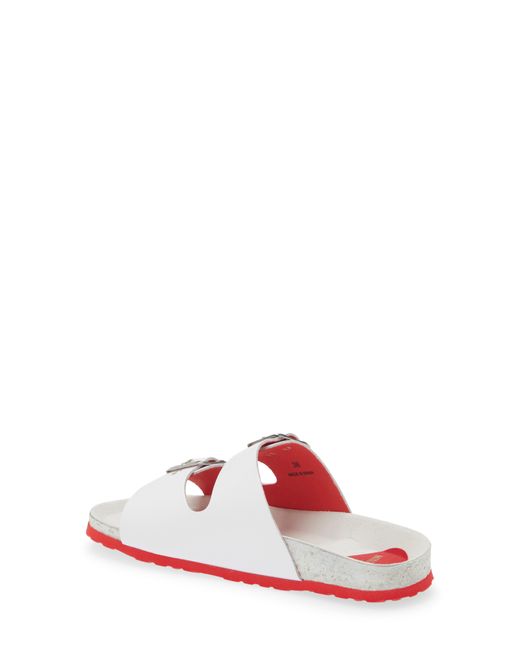 Love Moschino White Double Buckle Strap Leather Sandal