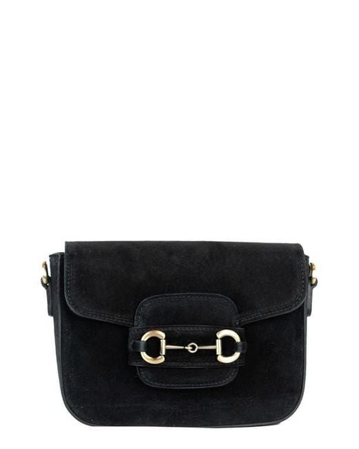 Persaman New York Black Suede Crossbody Bag