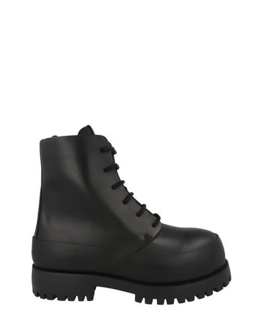 Ferragamo Black Fede Combat Boot for men