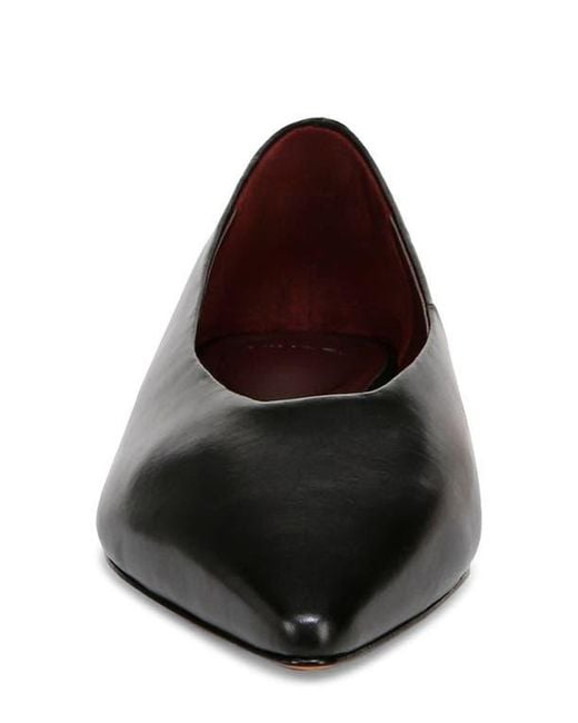 Vince Black Pointed Toe Leather Flat Shoes