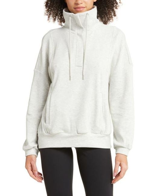 Zella Gray Cozy Half Zip Pullover Sweatshirt