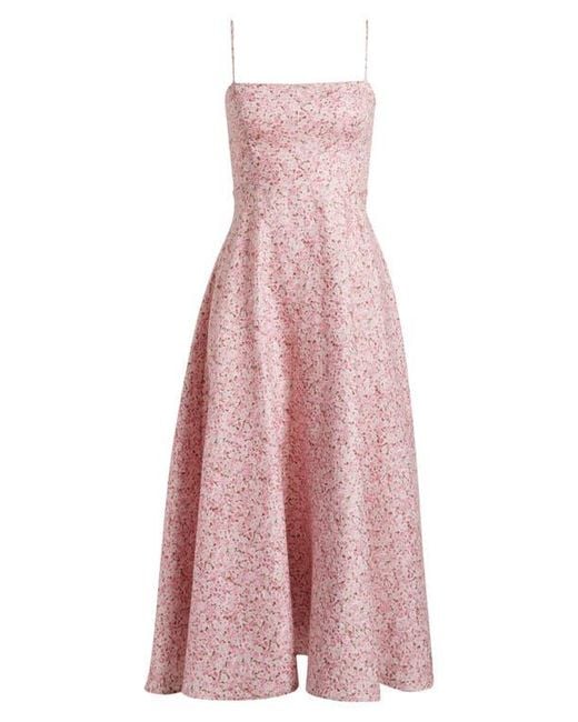 linen shirred midi dress Cotton Linen Shirred Bodice V-Waist Midi Dress – CITRINE & CIPHER main image 1