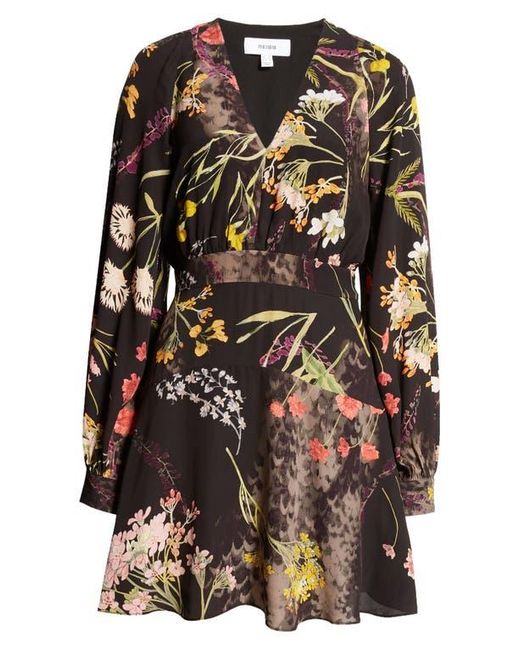 Reiss Keira Floral Long Sleeve Minidress in Black | Lyst
