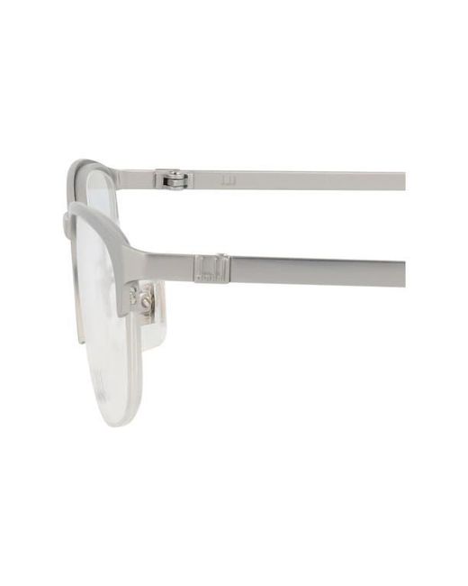 Dunhill Metallic 52Mm Half Rim Rectangular Optical Glasses for men