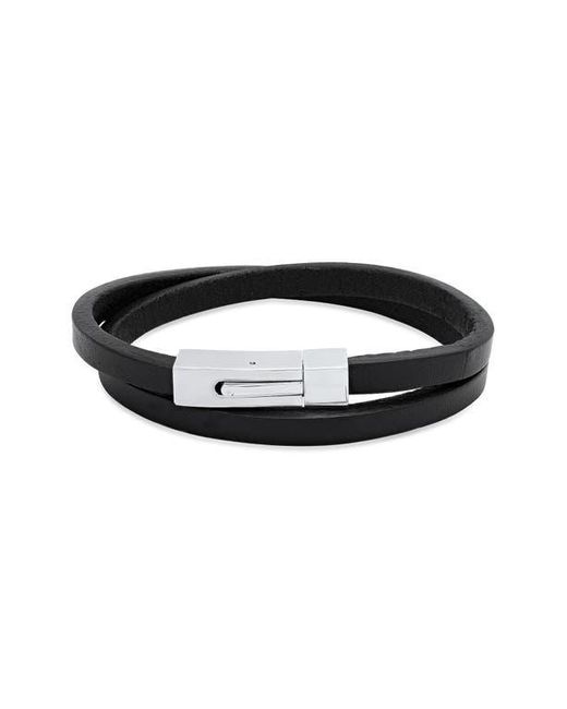 HMY Jewelry Black Leather Wrap Bracelet for Men for men
