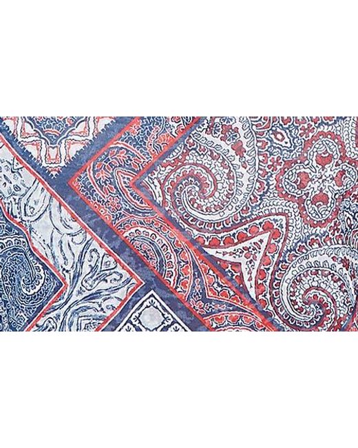 Ruby Rd Blue Sublimation Geometric Jersey Top