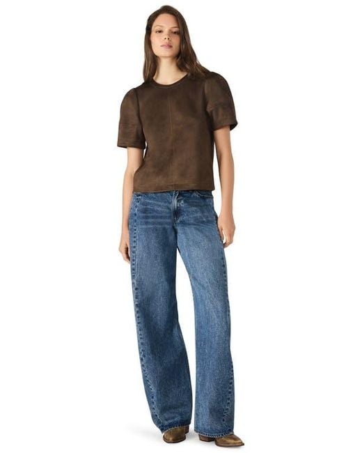 Steve Madden Black Faux Suede T-Shirt