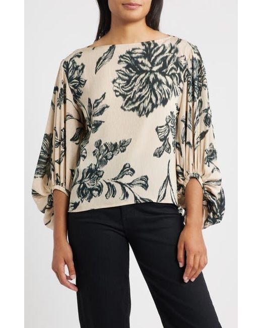 Wit & Wisdom Multicolor Print Peasant Top