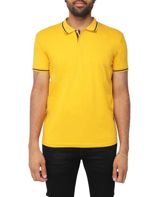 Xray Jeans Yellow Pipe Trim Knit Polo for men