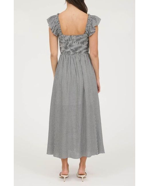 Blu Pepper Bow Trim Midi Dress in Gray | Lyst
