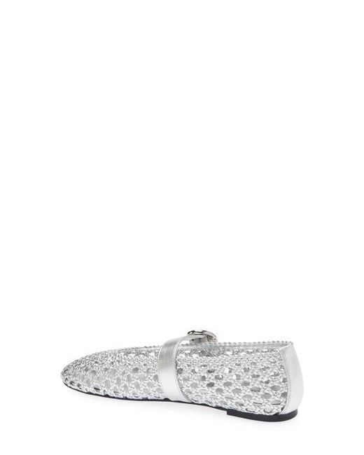 Stuart Weitzman White Thea Mary Jane Flat