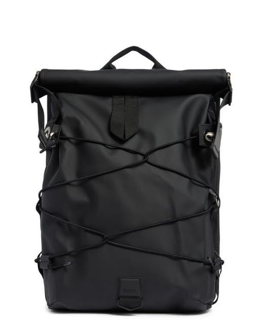 Rains Black Trail Cord Rolltop Backpack
