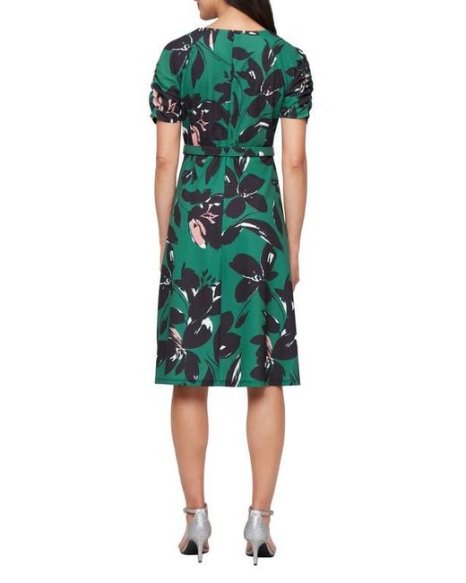 Sl Fashions Green Short Sleeve A-Line Dress