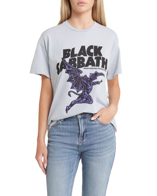 THE VINYL ICONS Blue Black Sabbath Graphic T-shirt