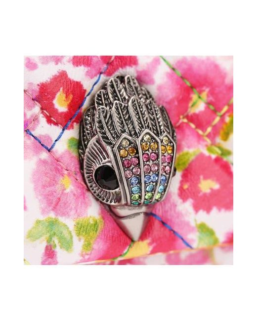 Kurt Geiger Pink Floral Couture Kensington Floral Quilted Leather Crossbody Bag