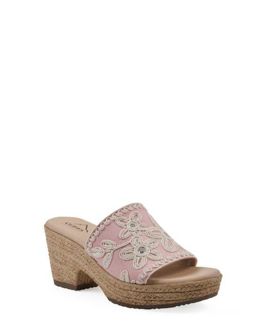 White Mountain Pink Biancia Platform Slide Sandal