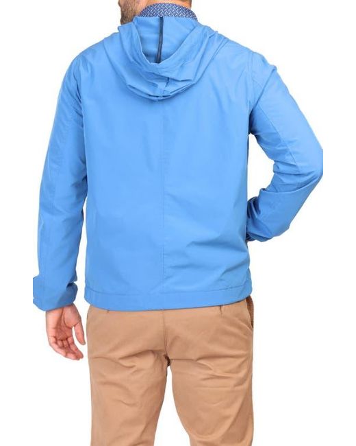 Tailorbyrd Blue Hooded Performance Athletic Jacket for men