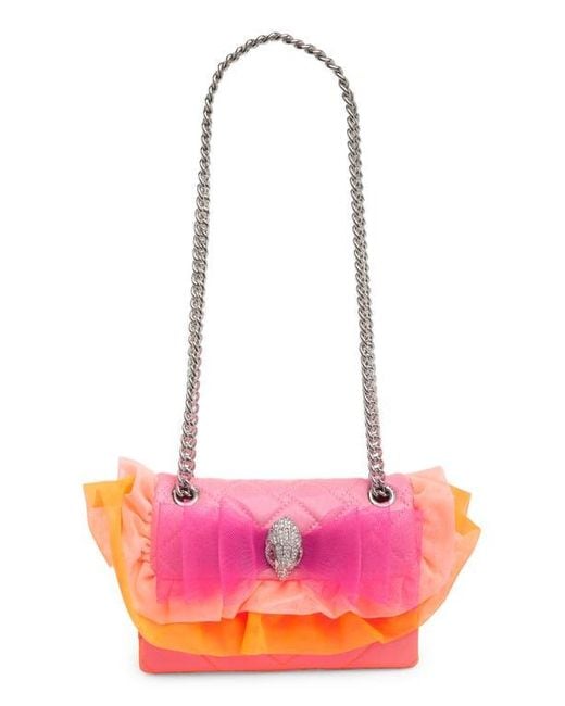 Kurt Geiger Pink Mini Kensington Ruffle Convertible Crossbody Bag