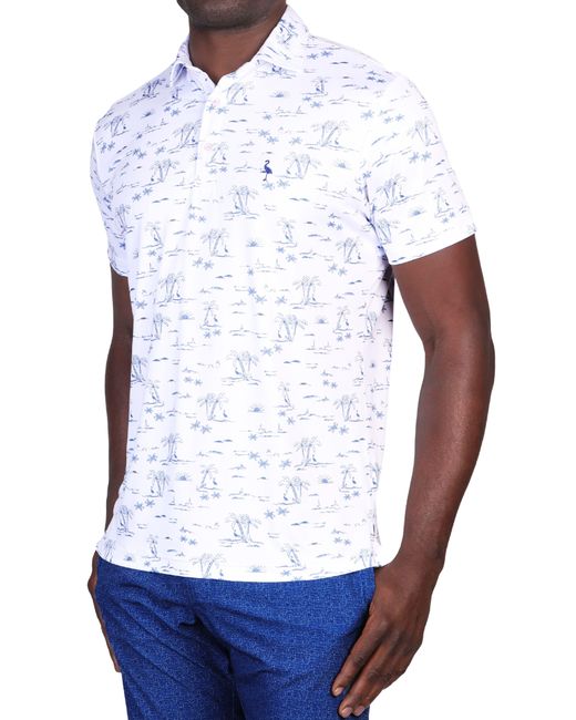 Tailorbyrd White Vacation Byrd Performance Polo for men