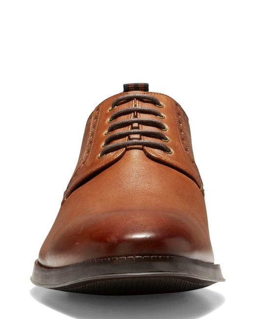 Cole Haan Leather Jefferson Grand 2.0 Plain Toe Derby In British Tan At