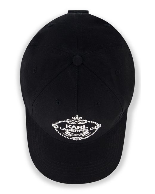 Karl Lagerfeld Black Crest Logo Baseball Cap for men