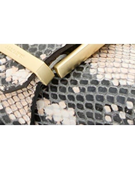 AllSaints Metallic Sutton Snakeskin Embossed Pointed Toe Flat