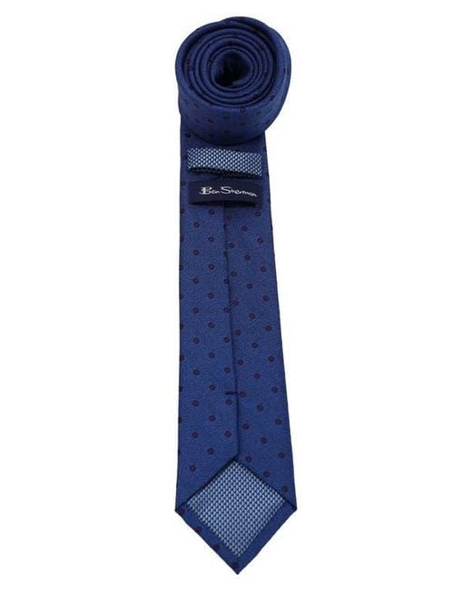 Ben Sherman Blue Dot Print Tie for men