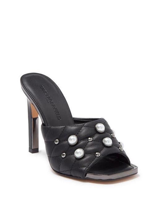 Karl Lagerfeld Black Amina Studded Heeled Mule
