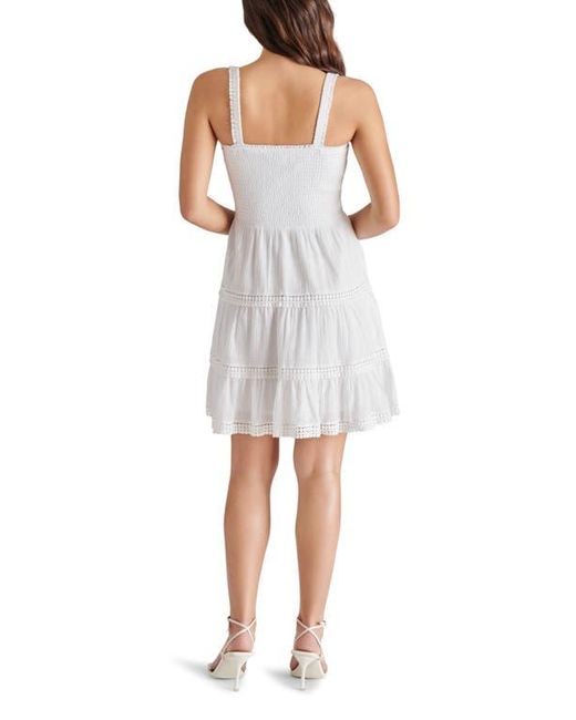 Steve Madden Gray Kahina Smocked Tiered Cotton Sundress