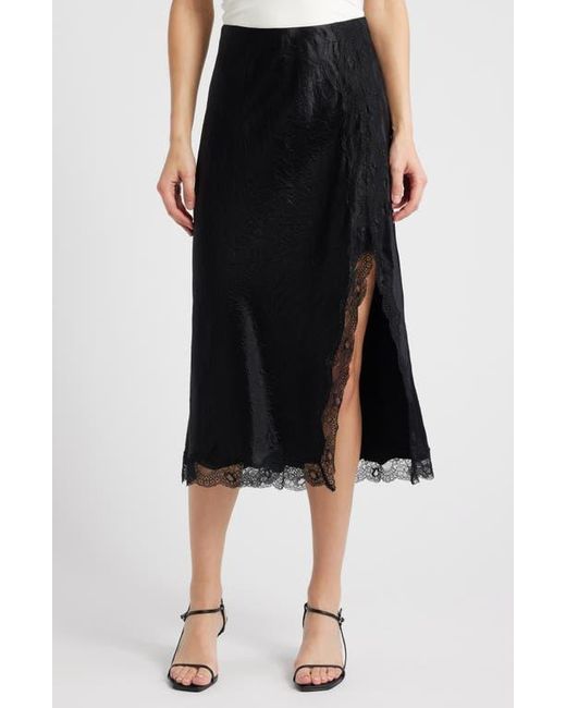 Rails Black Rylan Crinkle Satin Slip Skirt