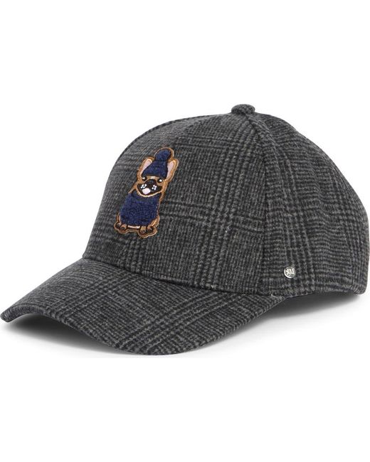Steve Madden Black Pup Embroidered Patch Baseball Cap