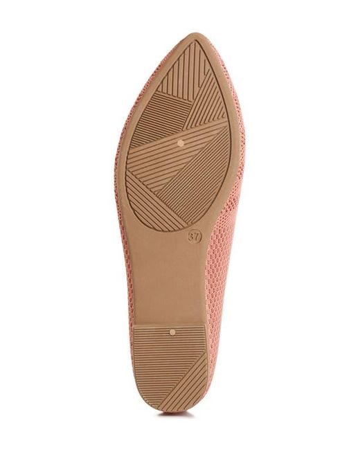 LONDON RAG Pink Akili Textured Knit Pointed Toe Flat