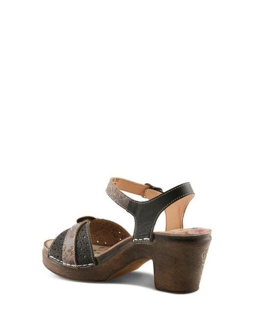 Spring Step Multicolor Upperbuck Ankle Strap Platform Sandal