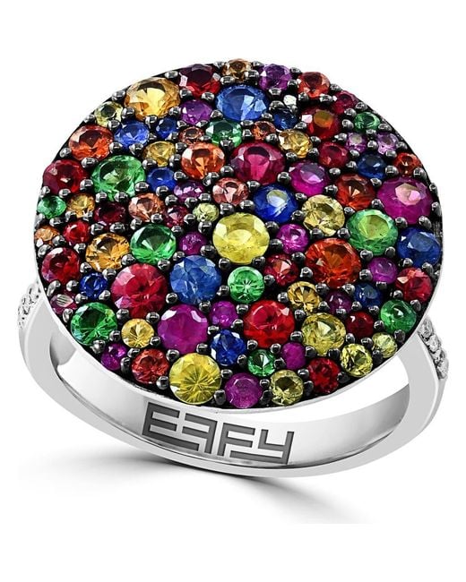 Effy Multicolor Diamond & Tsavorite Ring