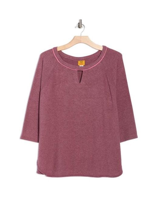Ruby Rd Purple Keyhole Hacci Knit Pullover