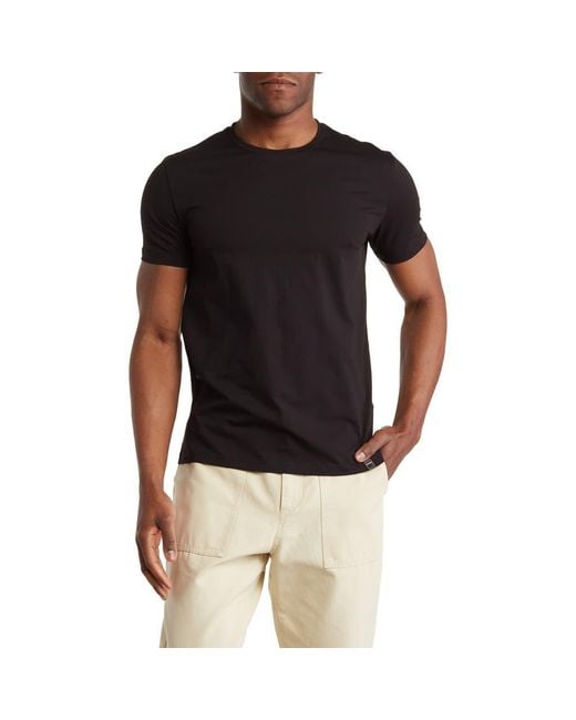 T.R. Premium Black Solid Cotton-Blend Crewneck T-Shirt for men