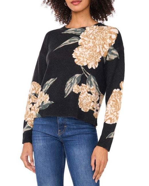 Vince Camuto Blue Print Pullover Sweater