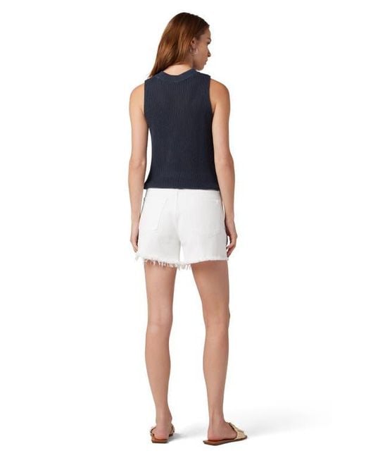 Joe's Jeans White The Jessie Frayed High Waist Relaxed Denim Shorts