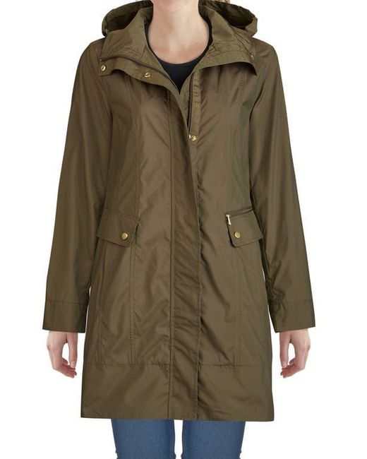 Cole Haan Back Bow Packable Hooded Raincoat in Green Lyst