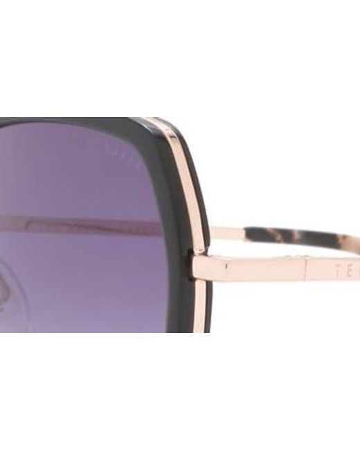 Ted Baker Purple 56Mm Square Sunglasses
