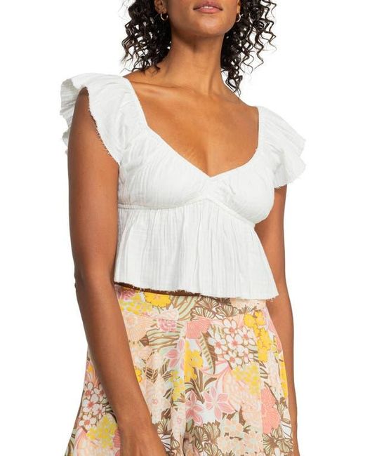 Roxy Multicolor Brisa Flutter Sleeve Crop Top