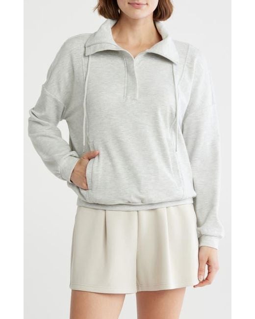 Zella Gray Cozy Half Zip Pullover Sweatshirt