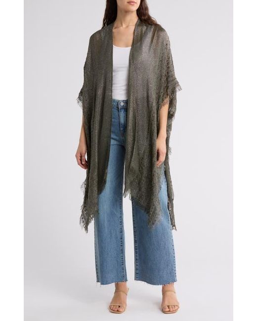 Steve Madden Green Metallic Fringe Topper