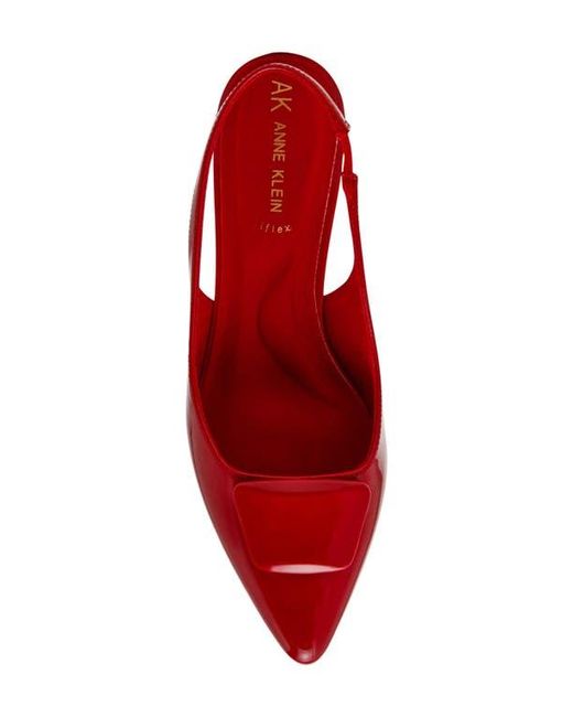 Anne Klein Red Izanda Pointed Toe Slingback Pump
