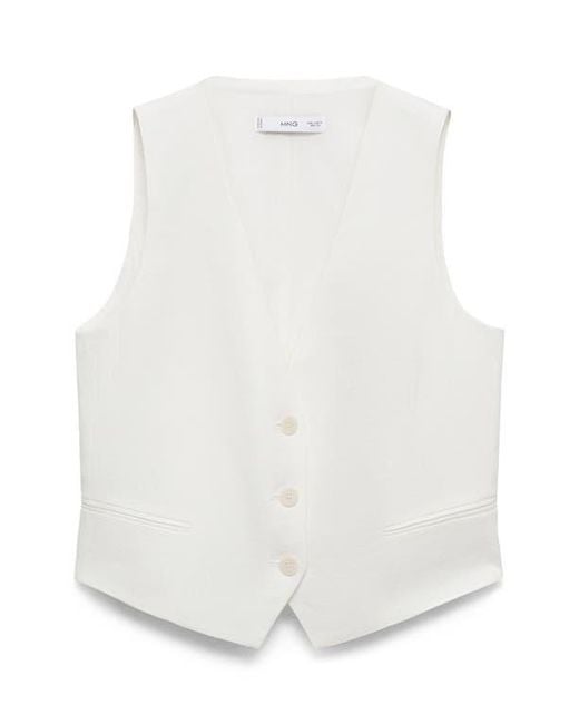 Mango Black Linen Vest