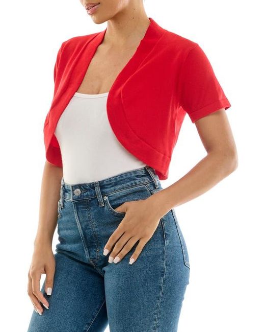 Nina Leonard Red Knit Bolero